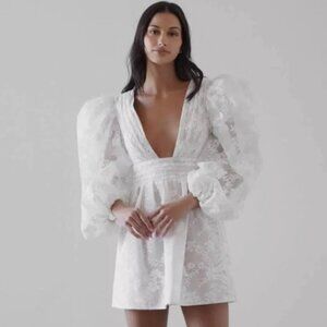 Watters Meringue Radiant Lace Dress